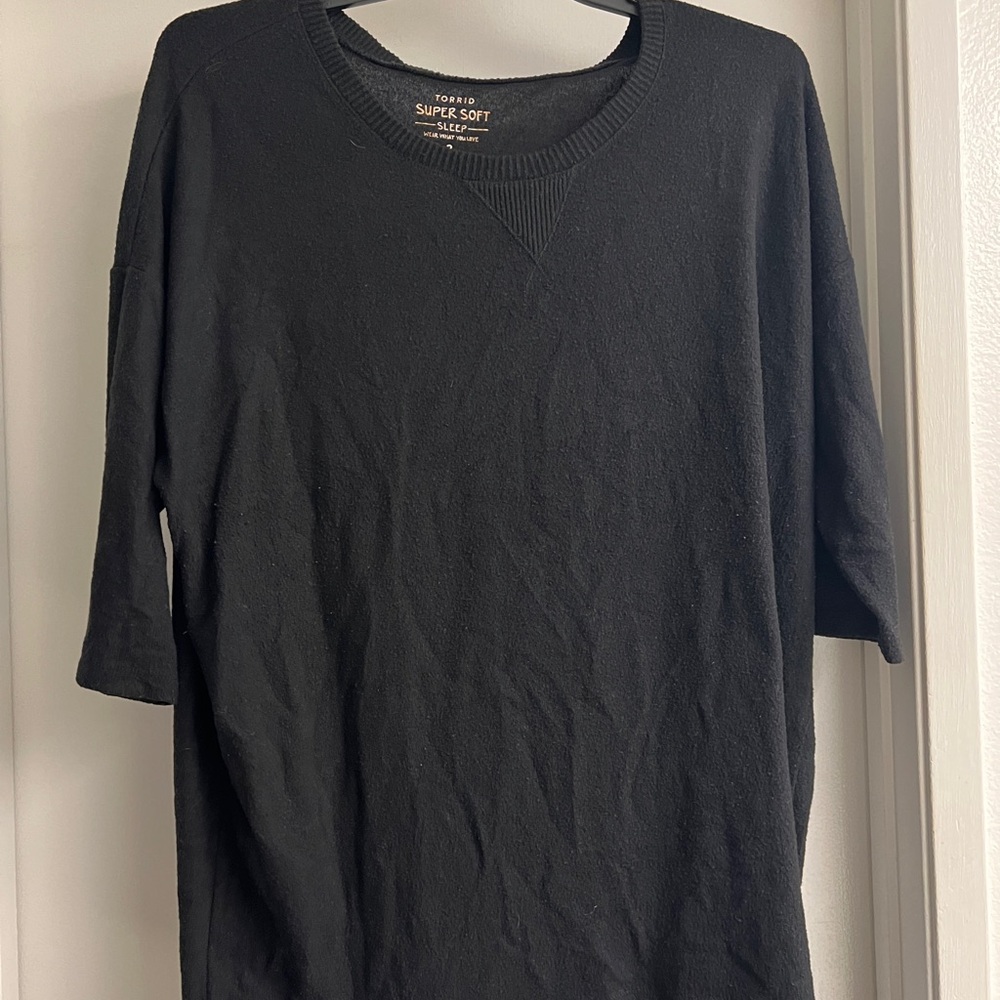 Torrid Black Super Soft Sleep Top